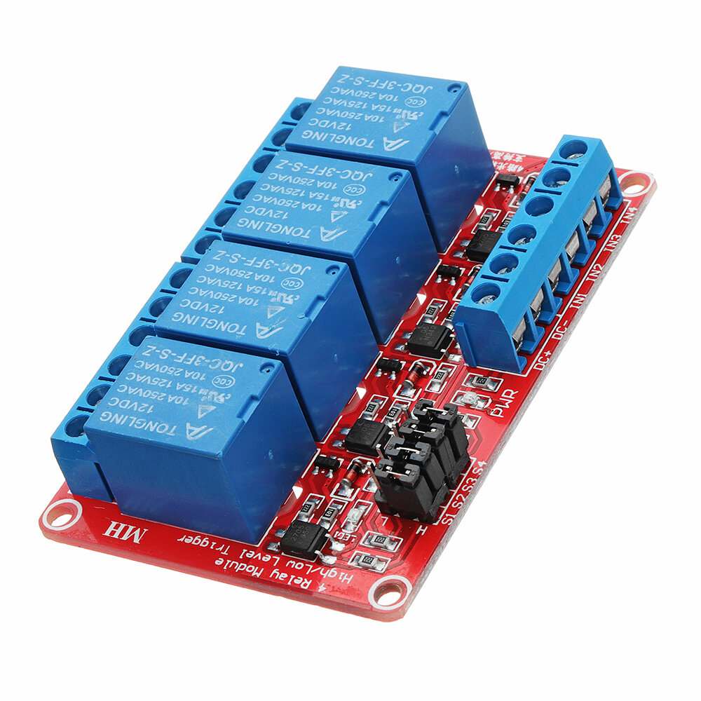 DC12V 4 Channel Level Trigger Optocoupler Relay Module Power Supply Module