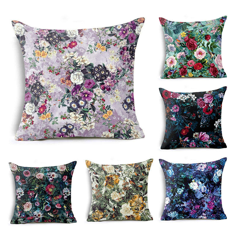Honana BX 45x45cm Home Decoration Colorful Flowers Plants 6 Optional Patterns Pillow Case