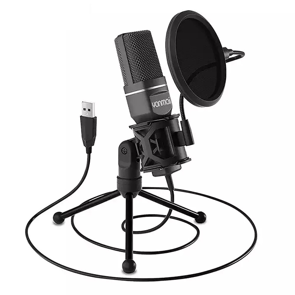 Yanmai SF-777 USB Wired Microfone 360 degree Conventable Noise Reduction RGB Effect Streaming Recording Microphone