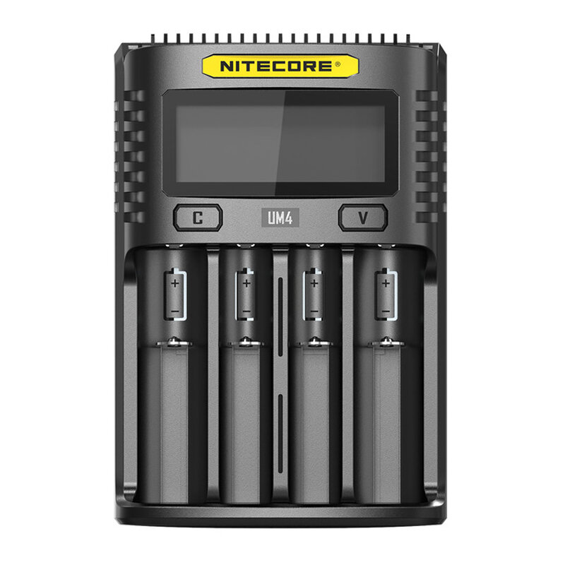 

NITECORE UM4/UM2 LCD Screen Display Lithium Battery Charger 4-Slots USB Charging Smart Rapid Battery Charger