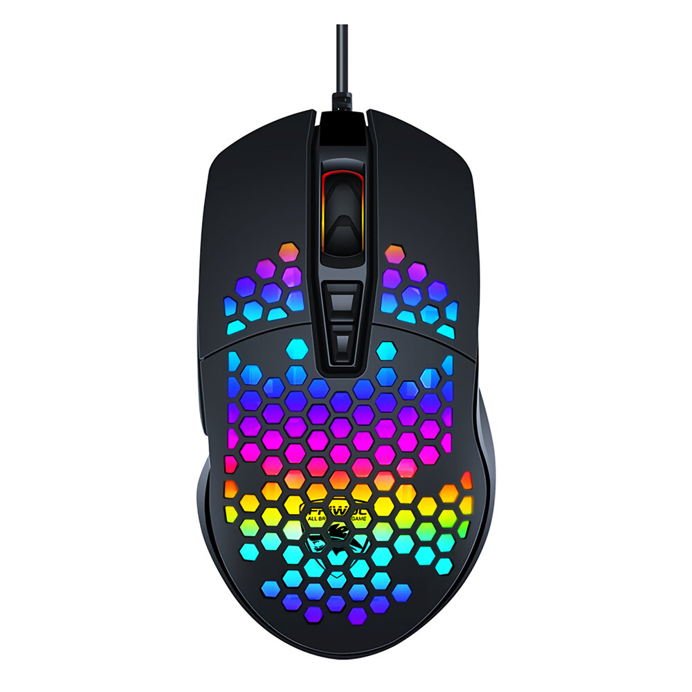 

FRIWOL V9 Wired Gaming Mouse Honeycomb Hollow 4000DPI 7 Buttons USB Wired Mouse with RGB Backlight