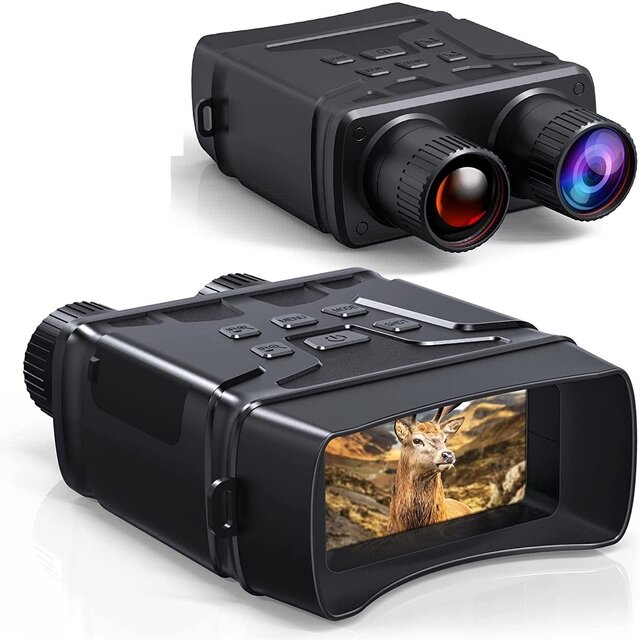 Jumelles de vision nocturne Appareil Zoom numérique Télescope de chasse 850nm 1080P HD 5X Jumelles Extérieur Jour Nuit Double usage 300m