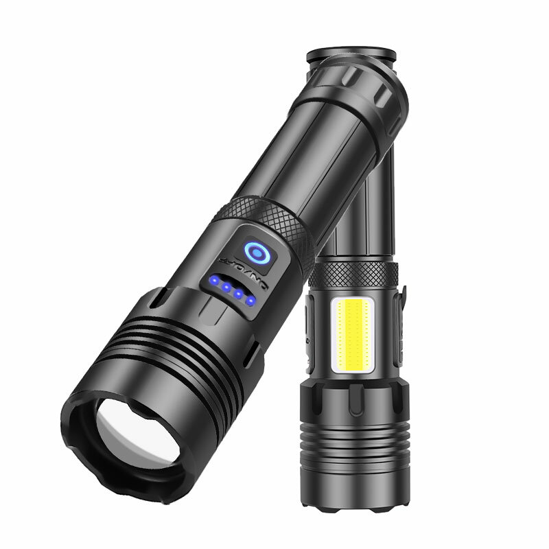 

XANES® 1670 1500LM XHP70 LED+COB 7-Modes Zoomable Flashlight Outdoor Work Lamp Side Light For Hunting Camping