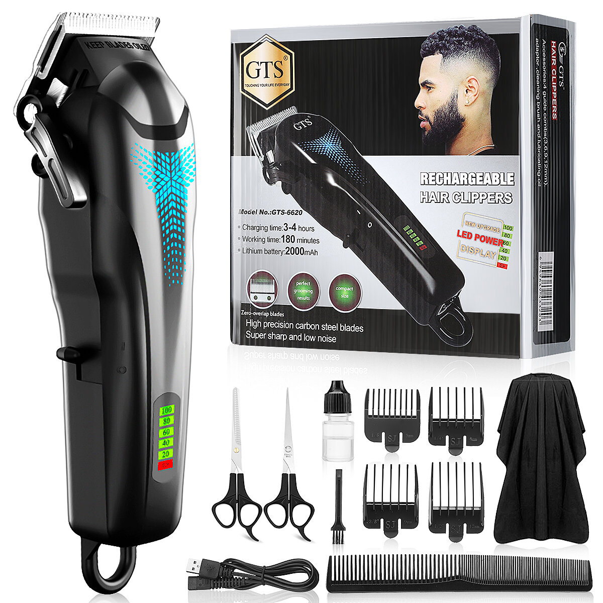 Electric Hair Clippers Rechargeable Beard Trimmer Hair Cutting Grooming Kit for Men, Migicshow  - buy with discount