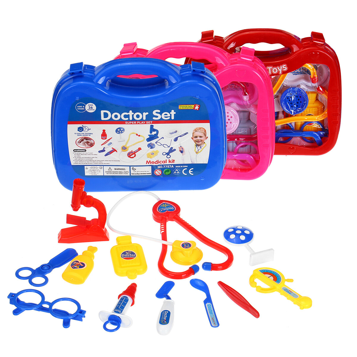 

13 Pcs Simulation Role Play Doctor Nurse Stethoscope Tool Set Educational Toy for Kids Gift