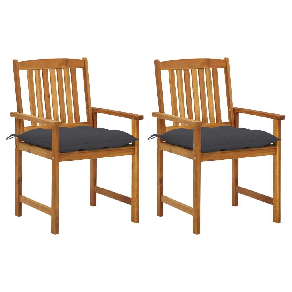 Director's Chairs with Cushions 2 pcs Solid Acacia Wood