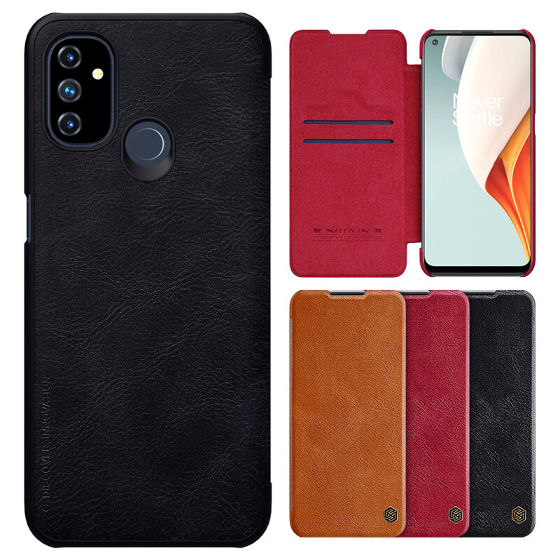 

Nillkin for OnePlus Nord N100 Case Bumper Flip Shockproof with Card Slot PU Leather Full Cover Protective Case
