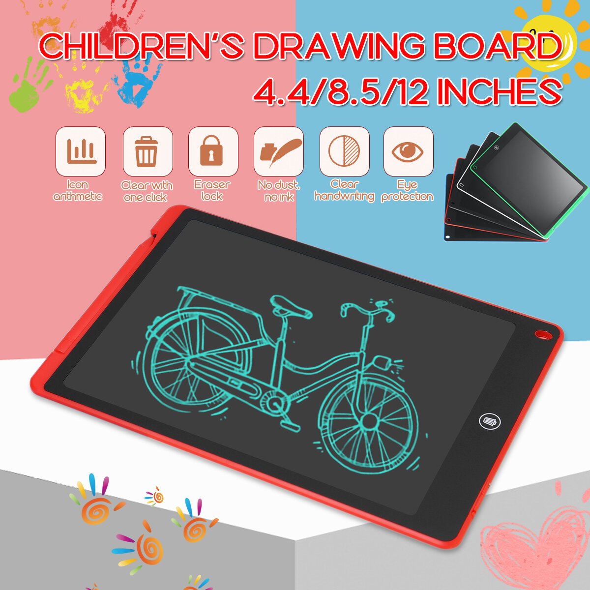 4.4 / 8.5 / 12 inch LCD Tekentafel Intelligent Early Education Learning Tablet Doodle Board voor kinderen Schrijven Tekening Office Memo Board