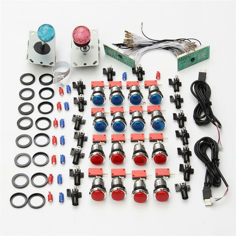 

DIY Arcade Kits USB Control to PC Joystick LED Push Buttons Zero Delay Keyboard Encoder Micro Switch for Arcade Game