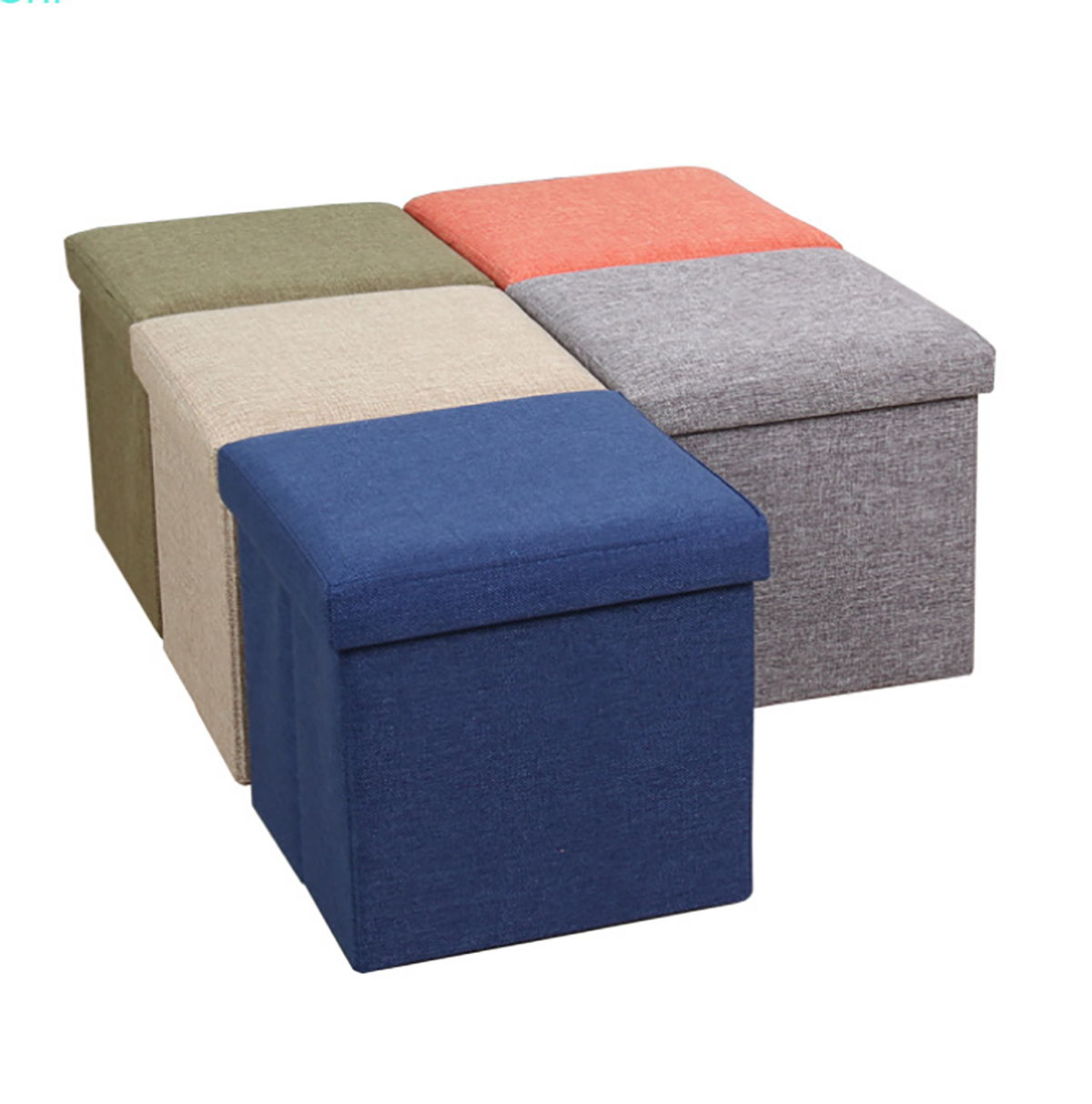 Linen Storage Box Bench Indoor Rest Stool Folding Ottomans Seat Footstools