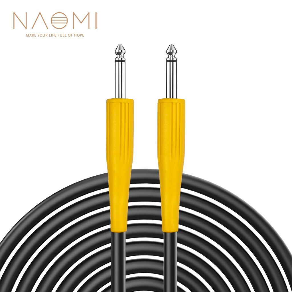 

NAOMI 6.35mm Audio Mono Jack 1/4" TS Cable Male to Male Adapter Electric Guitar Pedals Use