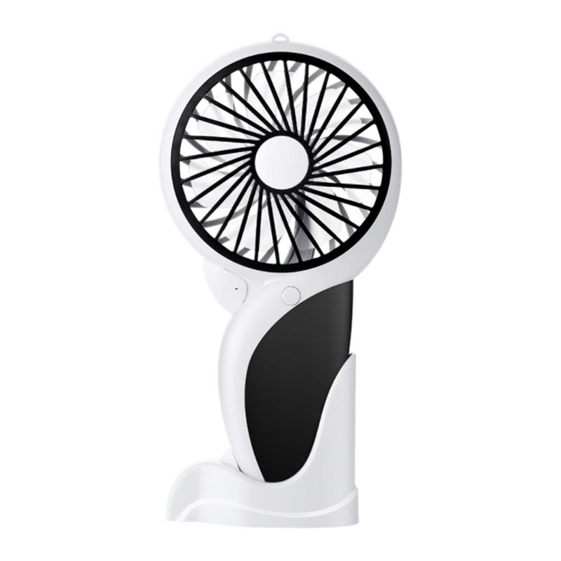 Well Star WT-N10 Handheld Mini USB Woodpecker Fan with Base LED Light Lamp Fan Rechargeable Air Cool