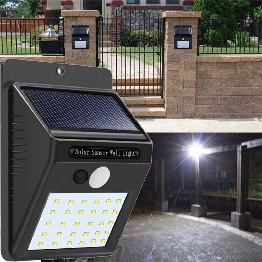Énergie solaire 30 LED PIR Lampe murale à détecteur de mouvement Lampe extérieure de sécurité pour jardin avec chemin d'accès étanche