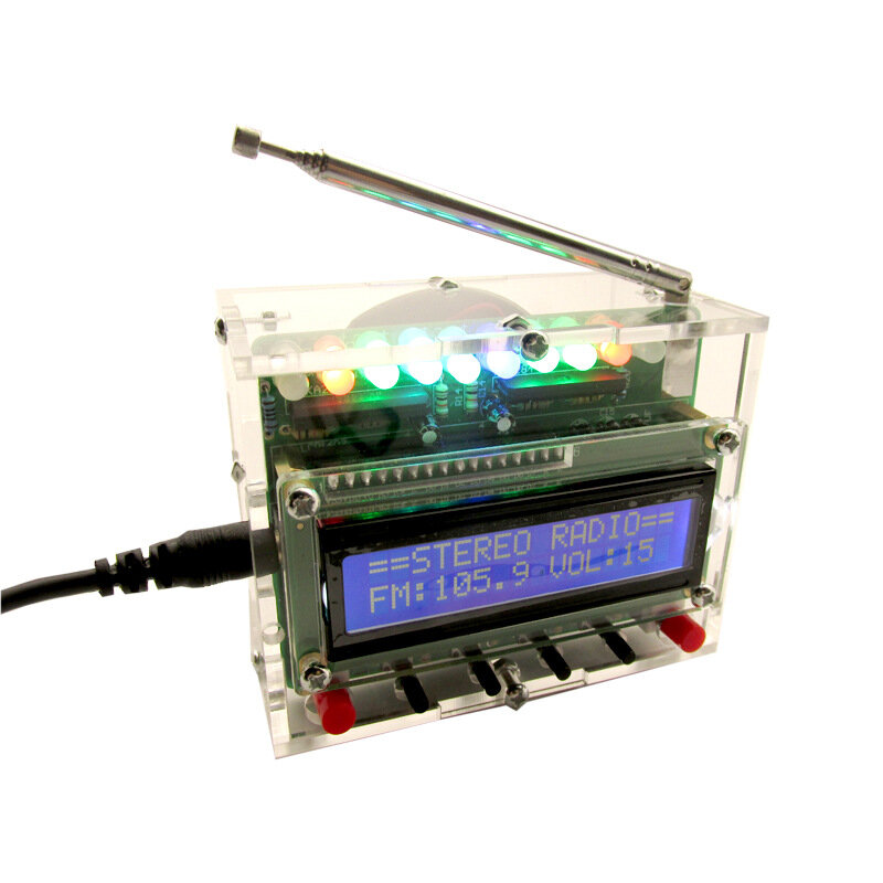 Geekcreit® DIY أجزاء طقم الراديو الإلكترونية 51 جهاز صوت FM رقمي ذو رقاقة واحدة