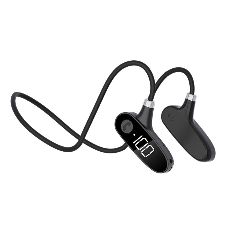 Bakeey H18 Bone Conduction bluetooth 5.2 Headphones Led Display Neckband Ear Hook Noise Reduction IP