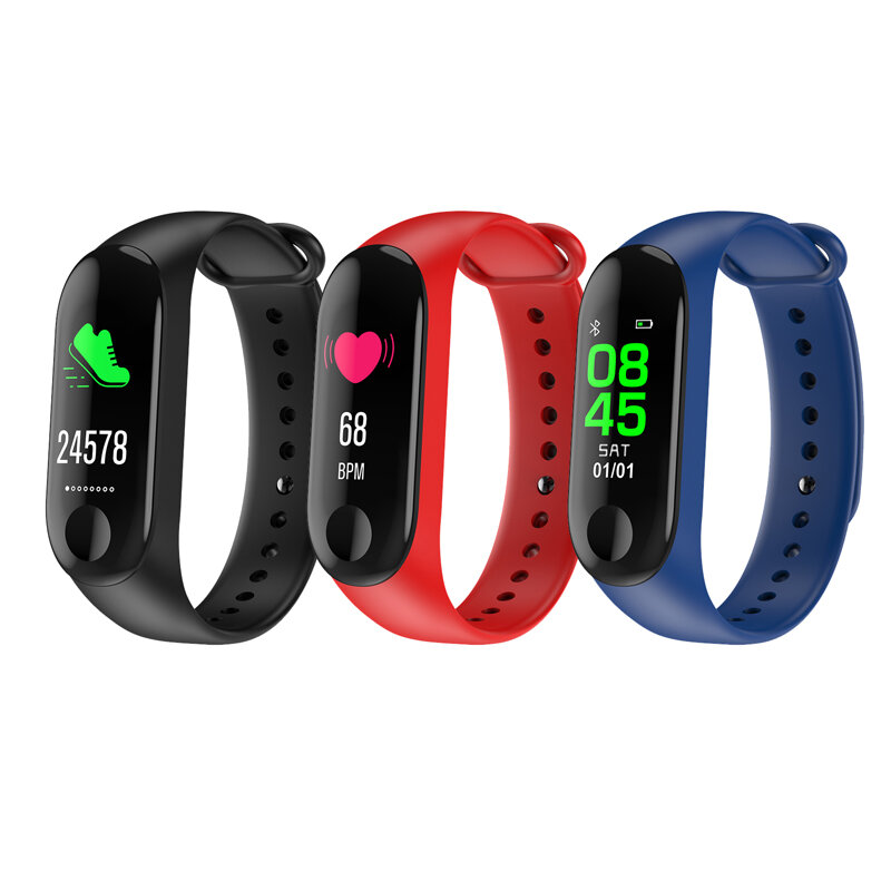 

XANES M3D 0.96" Color Screen Waterproof Smart Watch Heart Rate Monitor Fitness Bracelet Mi Band