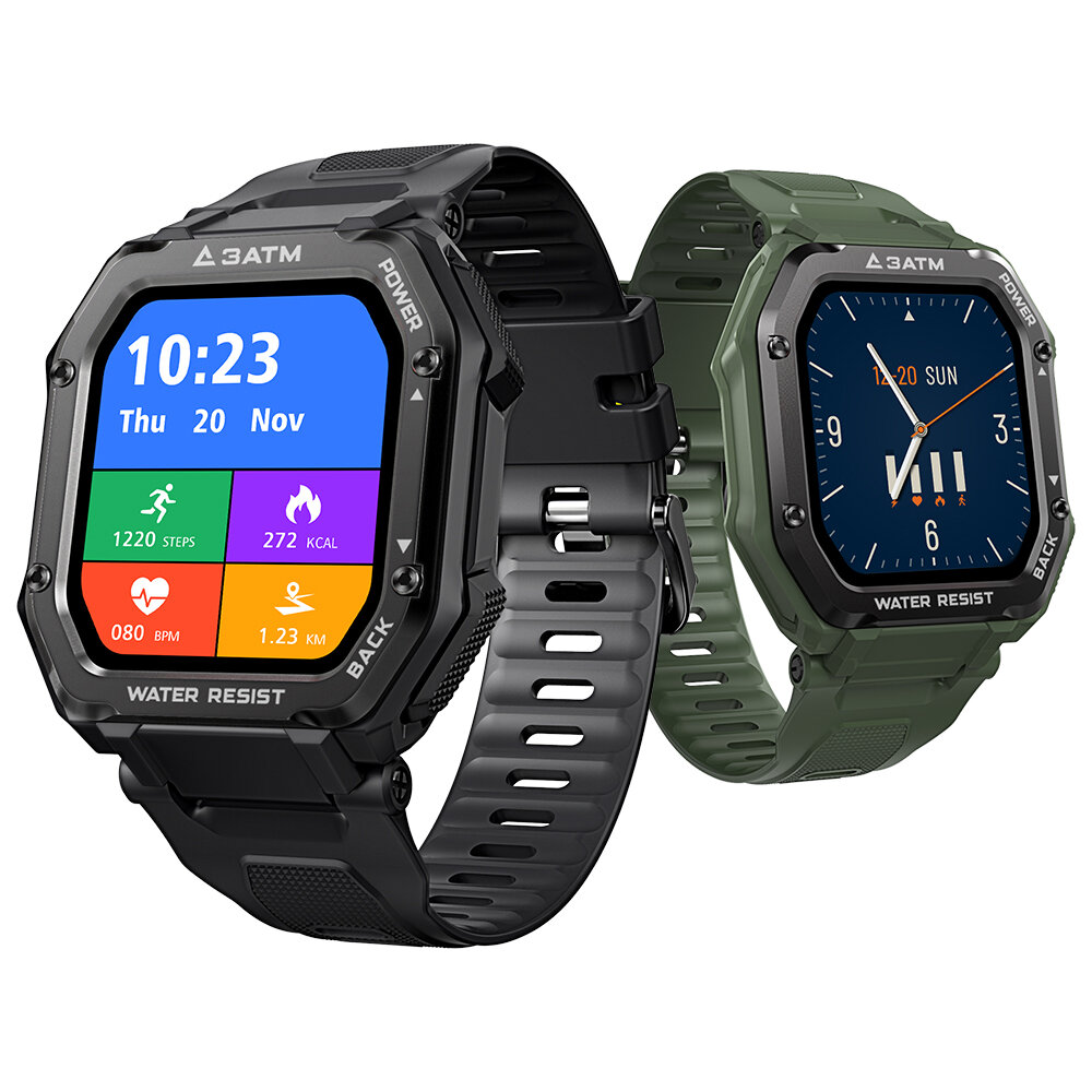 [50 Days Standby]Kospet Rock 1.69 Inch Large Screen Heart Rate Blood Pressure SpO2 Monitor 20 Sport Modes bluetooth 5.0 Three－proof Outdoor Smart Watch