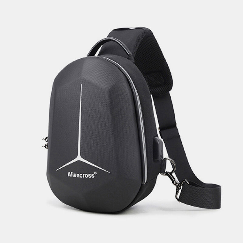 Men Large Capacity USB Charging Multi-Layers Waterproof Crossbody Bag Chest Bag Sling Bag