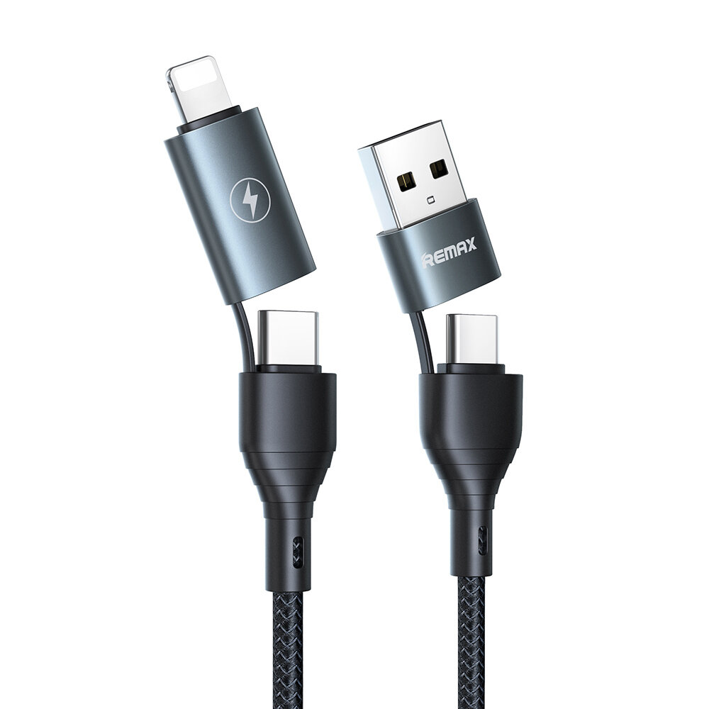 

RC-011 4 in 1 2.4A USB Type-C to Type-C/ for Lightning Data Cable for Samsung Galaxy S21 Note S20 ultra Huawei Mate40 P5
