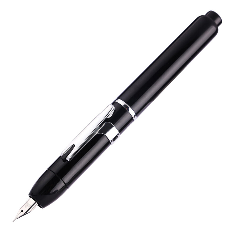 LANBITOU 3088 Fountain Pen Fine 0.5mm Nib Push Button Press Pens with Detachable Pen Clip Converter for School Business