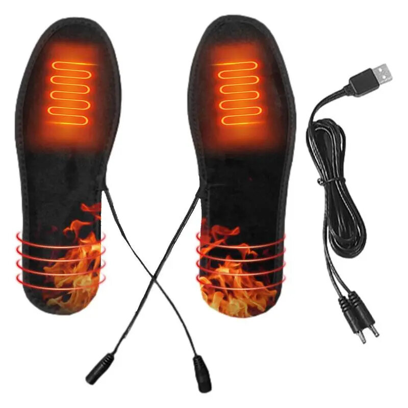 Palmilhas aquecidas impermeáveis e recarregáveis por USB 2023 para o inverno quente em motociclismo, ciclismo, esqui e caminhadas.