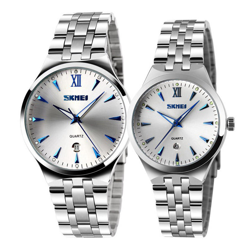 Image of SKMEI 9071 Paar-Uhr-Mode-leuchtende einfache Art-Liebhaber-Quarz-Armbanduhr