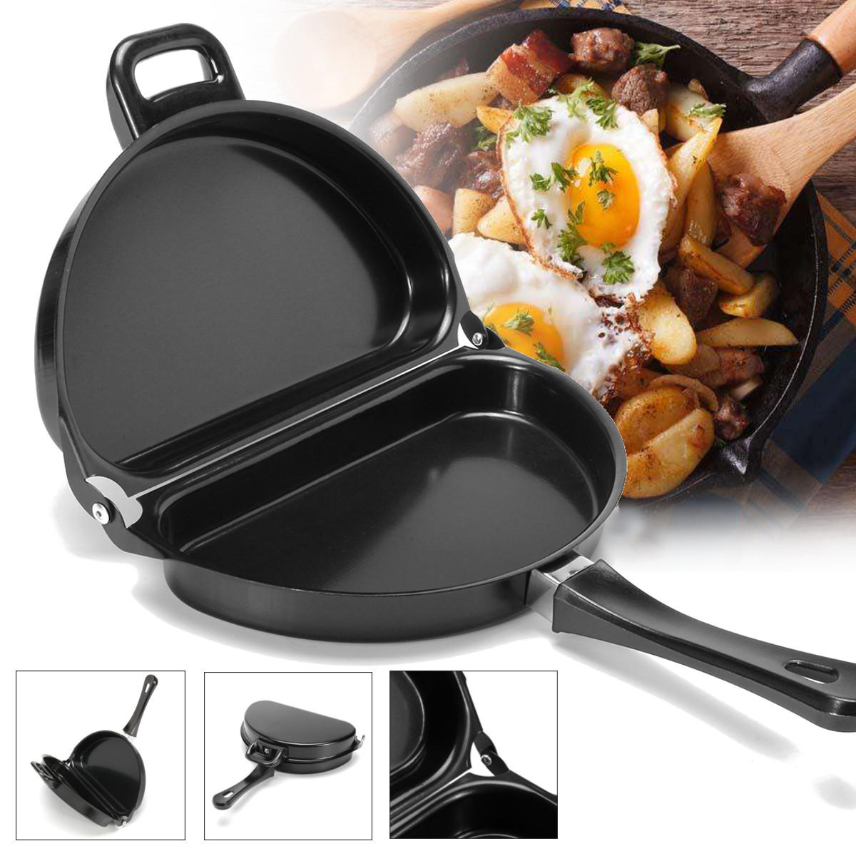 Nonstick Omelet Pan Cocina Desayuno Skillet Egg Frying Maker Portable al aire libre Cooking Equipment