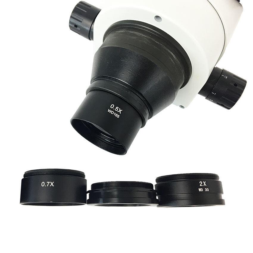 0.3X 0.5X0.7X 1.5X2.0X Auxiliary Objective Lens Barlow Lens For Binocular Trinocular Stereo Microscope