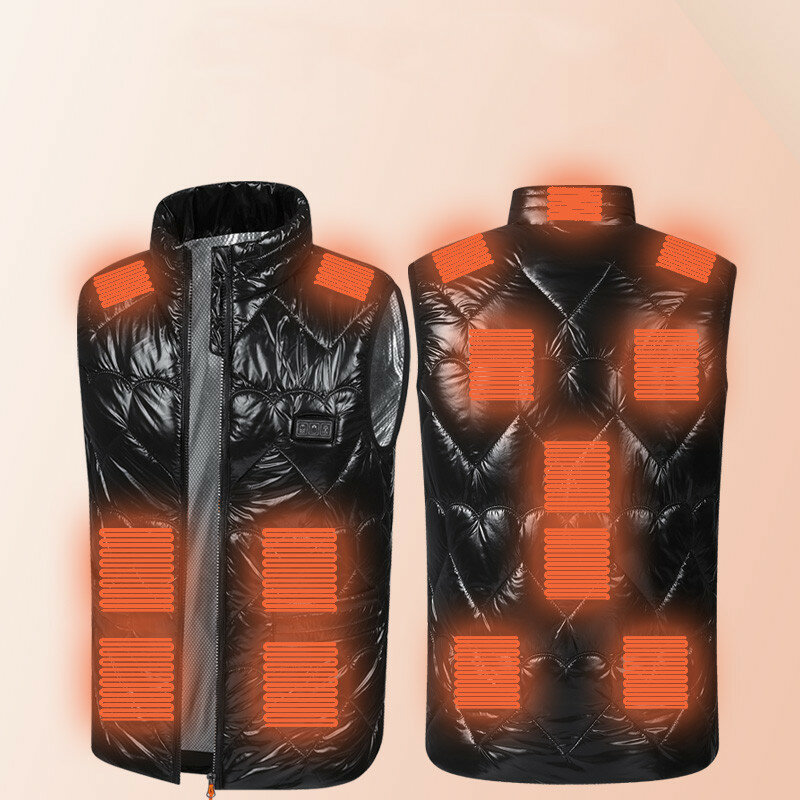 TENGOO HW-13 13 Bölgeli Isıtma Yeleği 3-Kademeli Isıtma Moda İnce Pamuklu Giysiler USB Elektrikli Termal Giyim Kışlık Sıcak Yelek Dış Mekan Isıtma Ceketi Giyim