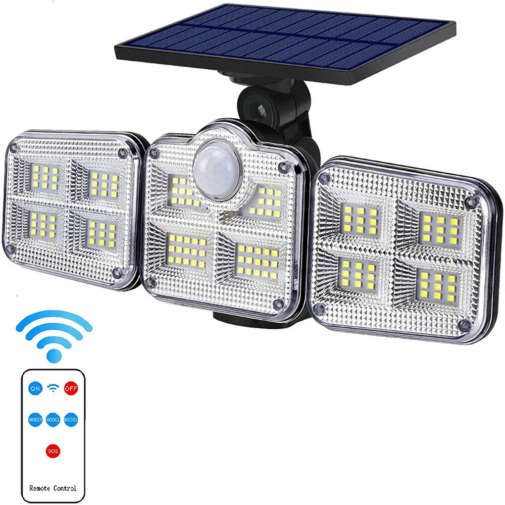 122LED Solar Walkway Lights 3 Modes Bewegingssensor Outdoor Garden Street Lamp Verstelbaar