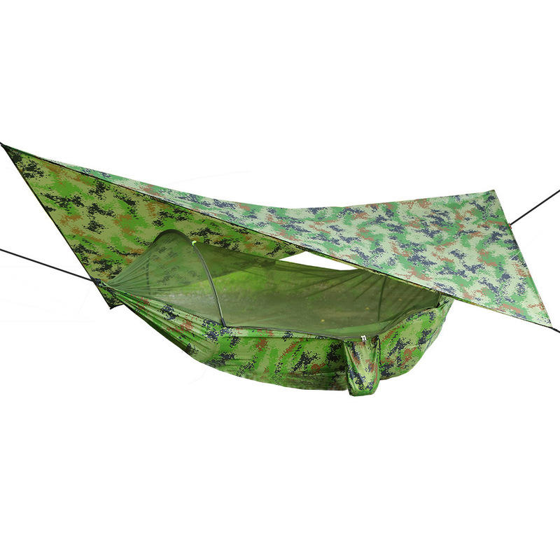 IPReeÂ® 250x120cm Outdoor Double Hammock Hanging Swing Bed With Mosquito Net+Camping Tent Sunshade Canopy