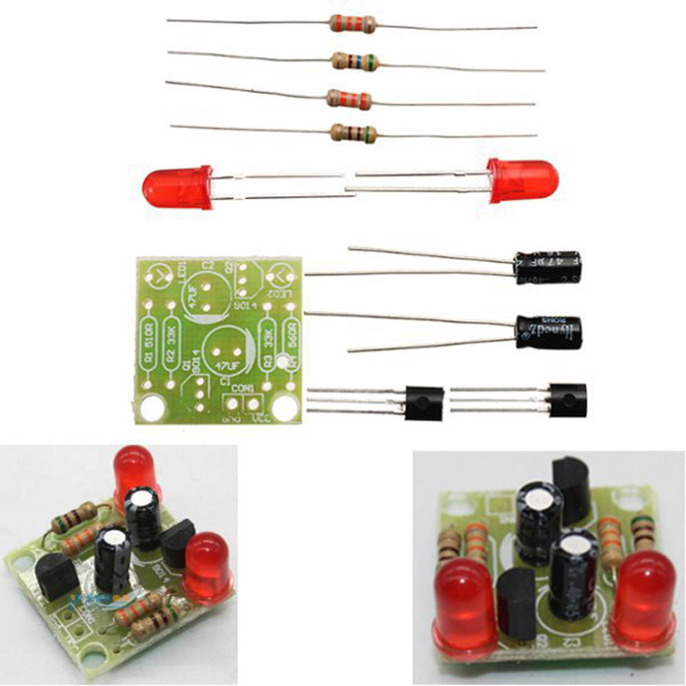 3 stks DC 3-14 V DIY Eenvoudige LED Rode Zaklamp Circuit Kits DIY Multiharmonic Oscillerende Elektro