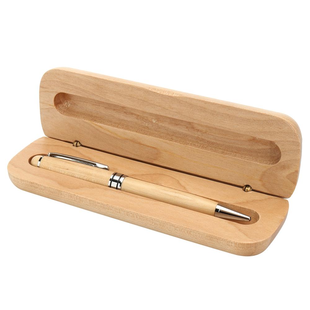 07mm Wooden Engraved Ballpoint Pen WIth Gift Box For Kids Students Children School Writing Gift