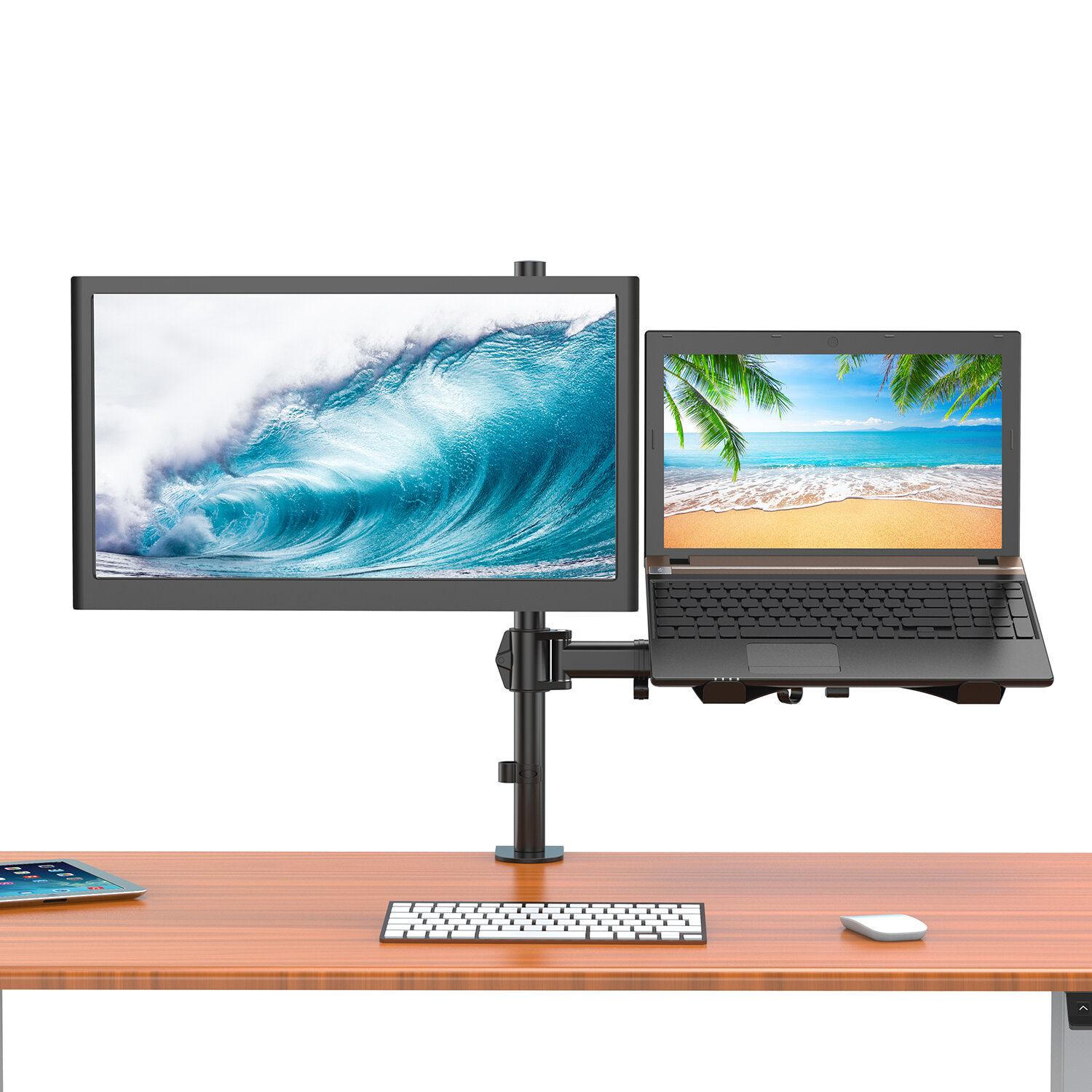 

V-mounts Dual Monitor Stand Laptop Stand 32" Easy Assemable Multi-Functional Tilt Swivel Rotating VESA For Home Office