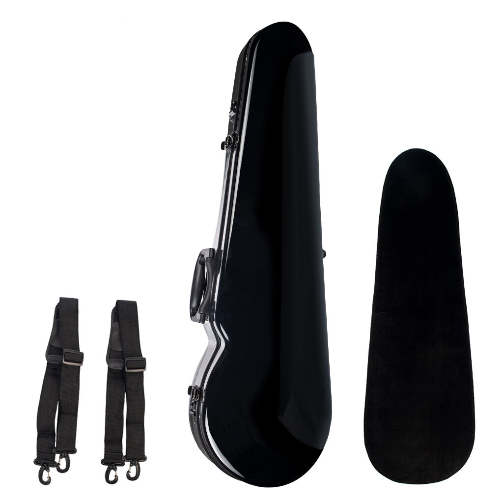 NAOMI 4/4 Full Size Glass Fiber Violin Case Triangle Shape Lightweight Hardshell Storage Bag with Hy