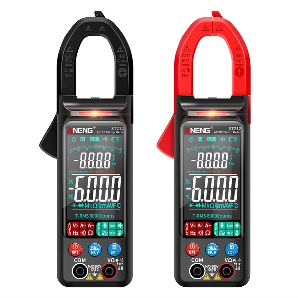 

ANENG ST212 6000 Counts Digital Clamp Meter DC/AC Current Voltage Resistance Frequency Capacitance Tester Auto Range NCV