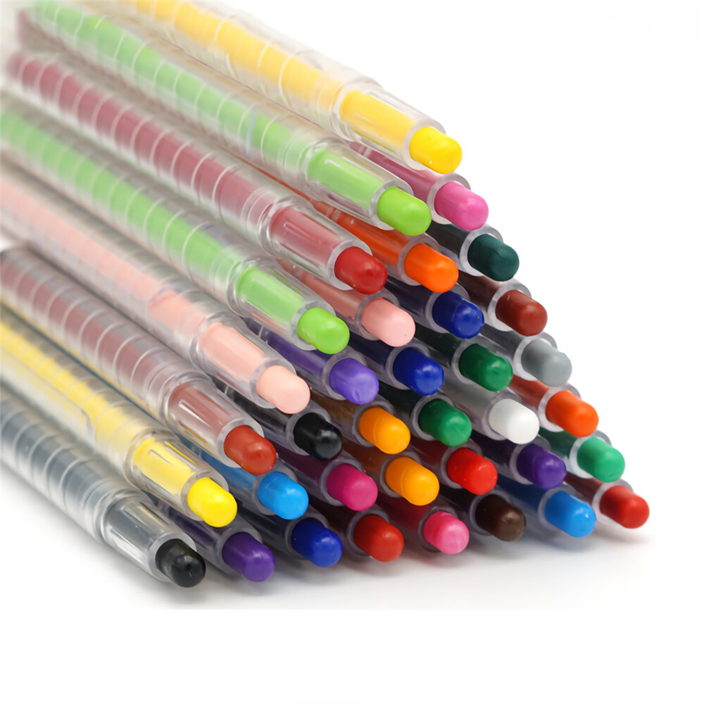 24 kleuren Silky Oil Pastel Stick Rotary Crayon Kinderen Schilderen Graffiti Pennen Art Kantoorbenod