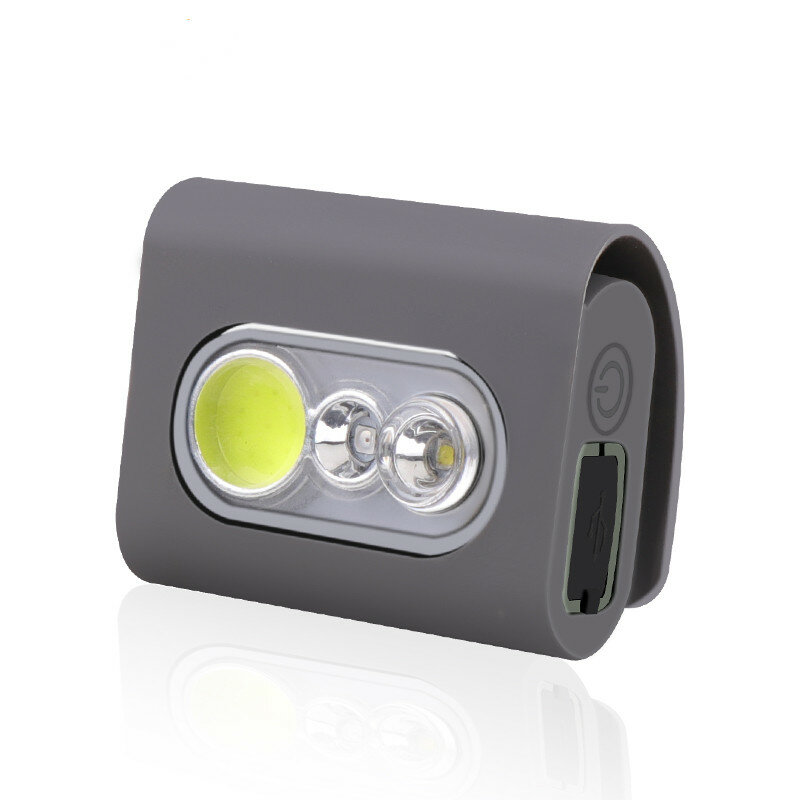 Bright Clip LED Headlamp Outdoor Night Running Lights 5 Lighting Modes Type-C USB Rechargeable Jogging Clothespin Light