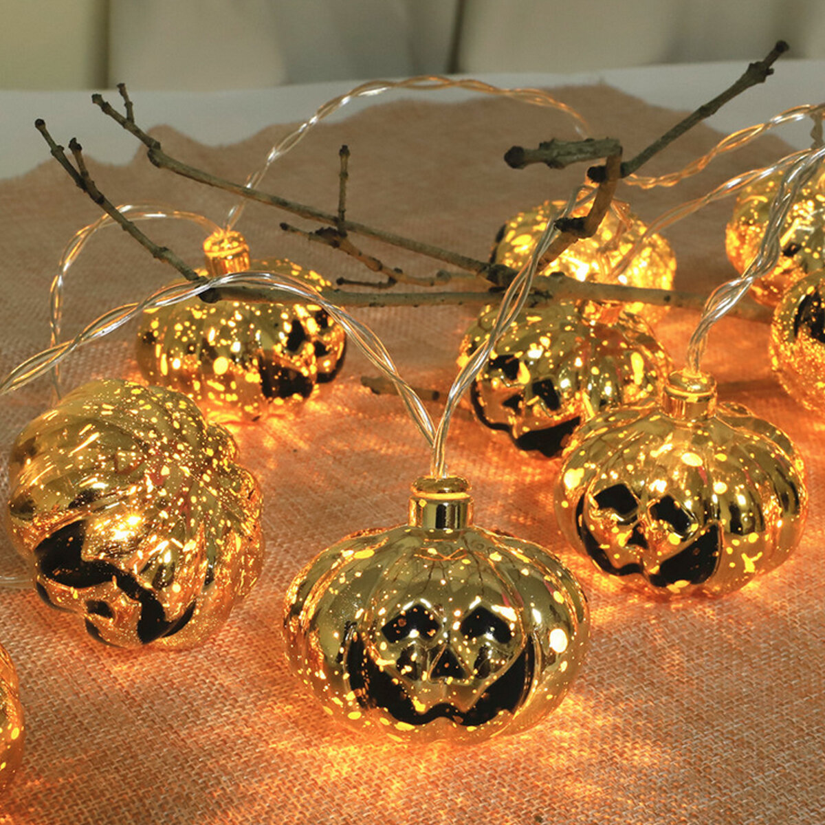

Battery Powered Fairy String Light Halloween Decor Pumpkin Lantern Lamp Party Home Props Garden