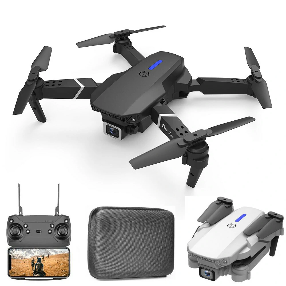 LSRC E88 PRO / LS-E525 Mini WiFi FPV with 4K 720P HD Dual Camera Altitude Hold Mode Foldable RC Drone Quadcopter RTF – Black without Camera One Battery