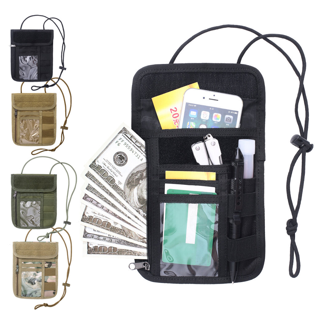 ZANLURE porte-carte d'identité tactique étui pour cartes multifonction hommes femmes crédit passeport sac à main chasse Molle pochette portefeuille sac