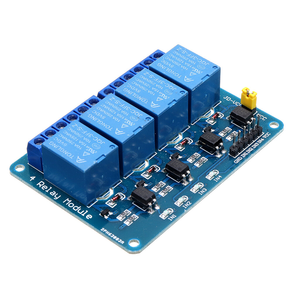 2Pcs Geekcreit 5V 4 Channel Relay Module PIC ARM DSP AVR MSP430 Blue Geekcreit for Arduino - product