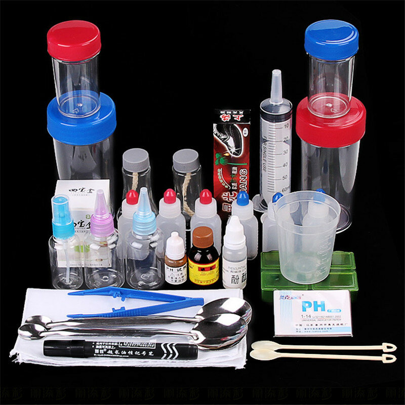 32Pcs Science Chemical Experiment Demonstration Tools Reagent Alcohol Lamp Full Set Storage Box
