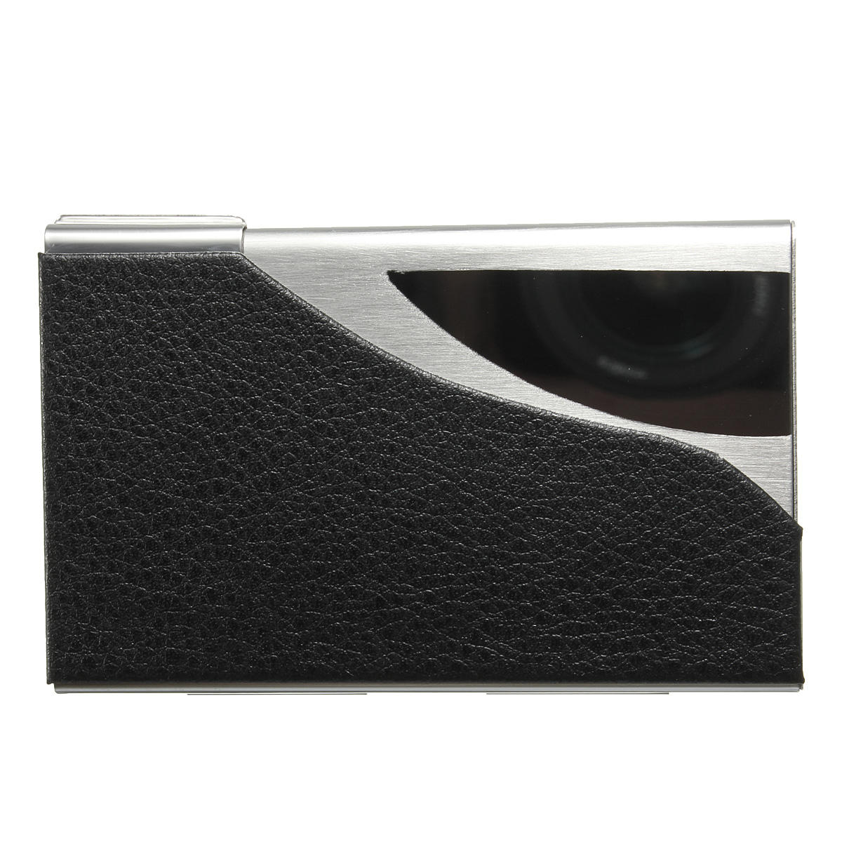 2019 New Black PU Leather&Stainless Steel Business Name Card Case Holder For Office Supplies