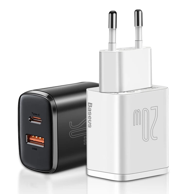 

Baseus PD 20W 2-Port USB PD Charger 20W USB-C PD3.0 QC3.0 FCP SCP Fast Charging Wall Charger Adapter EU/US Plug for iPho