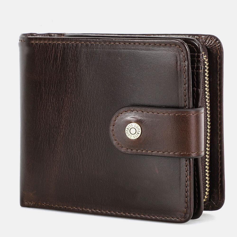 Men PU Leather Trifold RFID Anti-theft Multi-card Slot Retro Short ID Wallets Card Case Money Clip Coin Purse Wallet