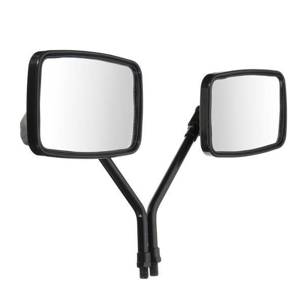 10mm Thread Black Rectangle Rear View Side Mirrors For Motorcycle Scooter ATV