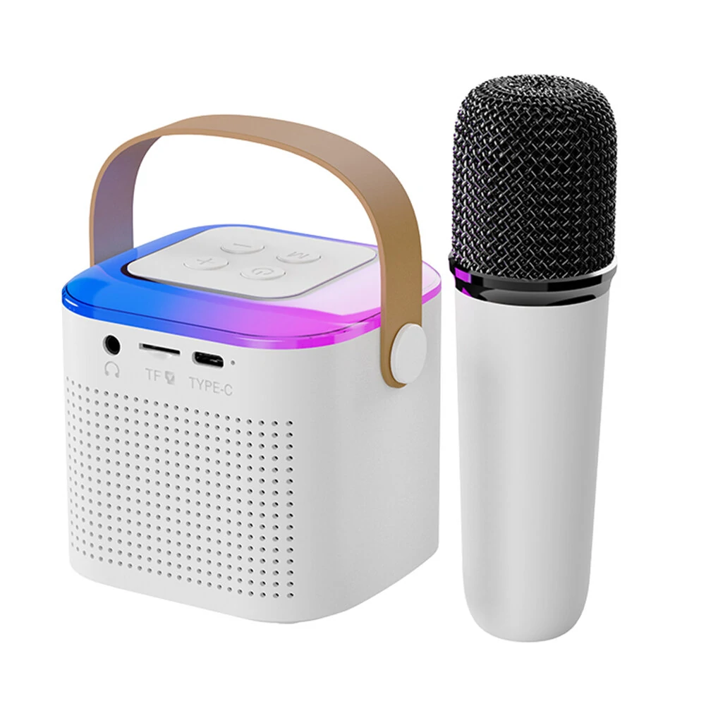Alto-Falante Portátil Y1 Bluetooth 5.3 com Microfone Som Estéreo Luz RGB Bateria de 1200mah
