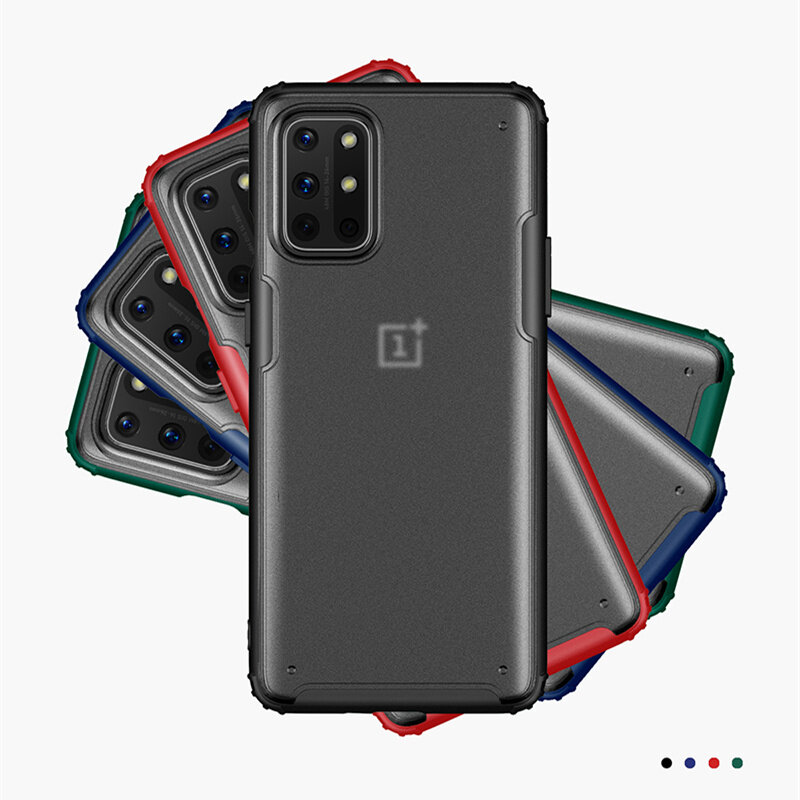 

Bakeey for OnePlus 8T Case with Four-Corner Bumpers Micro-Matte Translucent Shockproof Anti-Fingerprint PC Protective Ca
