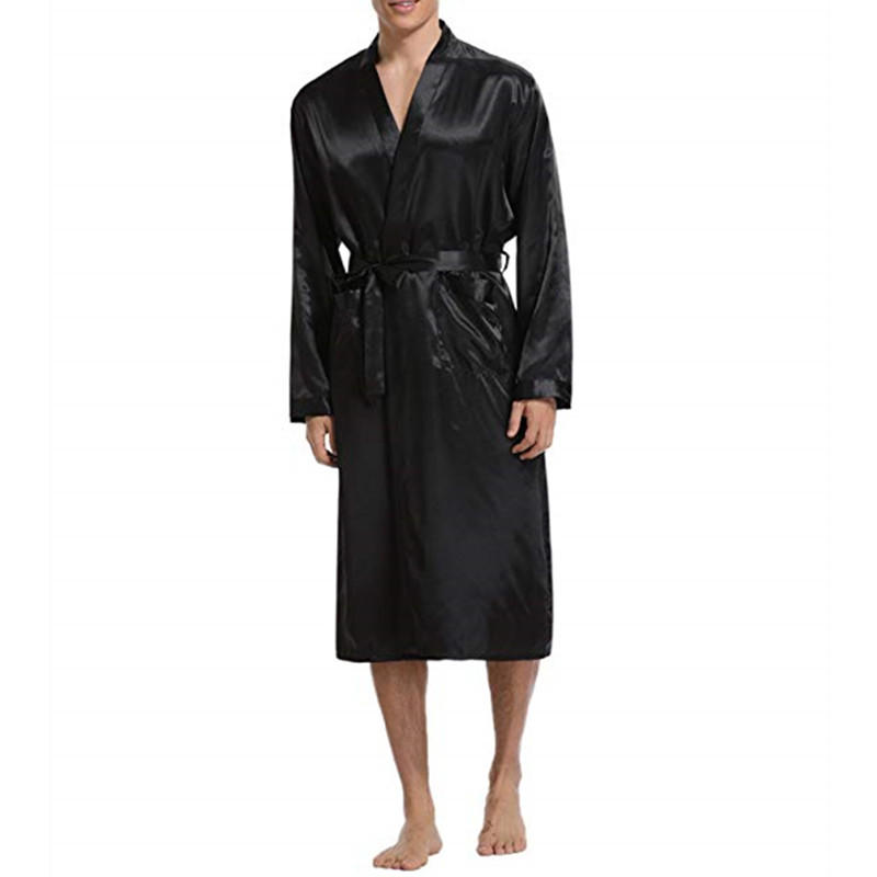 mens comfortable mid long bathrobe lightweight sleepwear at Banggood